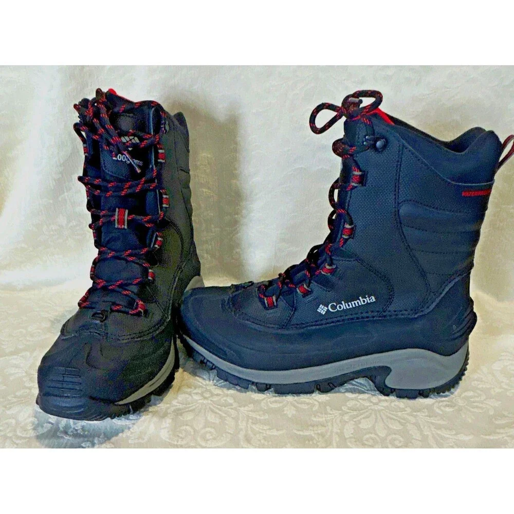 Columbia Bugaboot III Men's Waterproof Winter Boots Black Red Size 9.5 Wide 9.5W